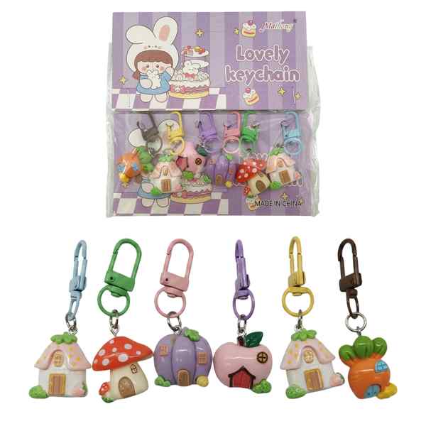 [HC2024] Llavero de resina casas x6, PACK x12