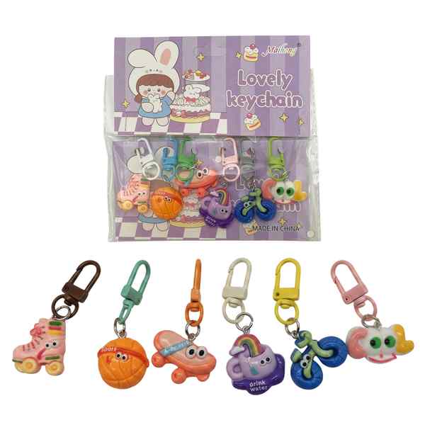 Llavero de resina ojitos x6, PACK x12
