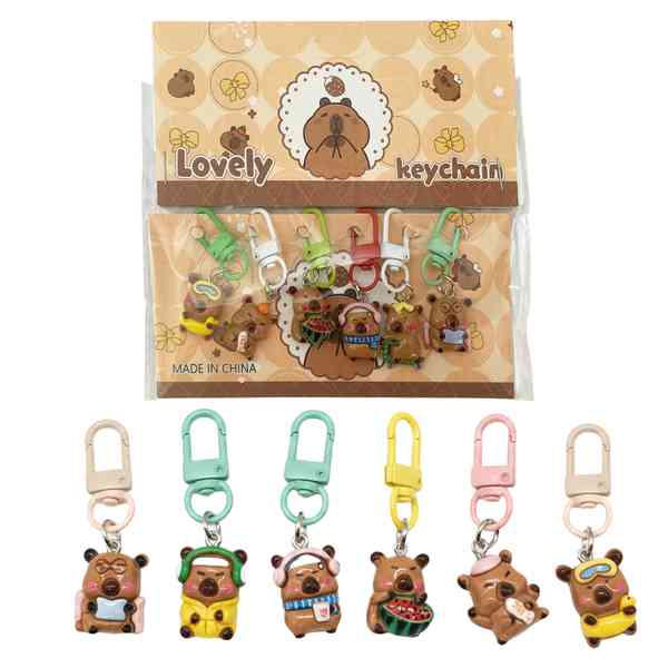 Llavero de resina carpincho x6, PACK x12