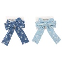Broche para pelo, moña de jean, varios colores, PACK x12