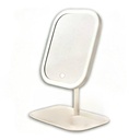 Espejo móvil con pie, aro con luz, recargable USB, varios diseños y colores, en caja