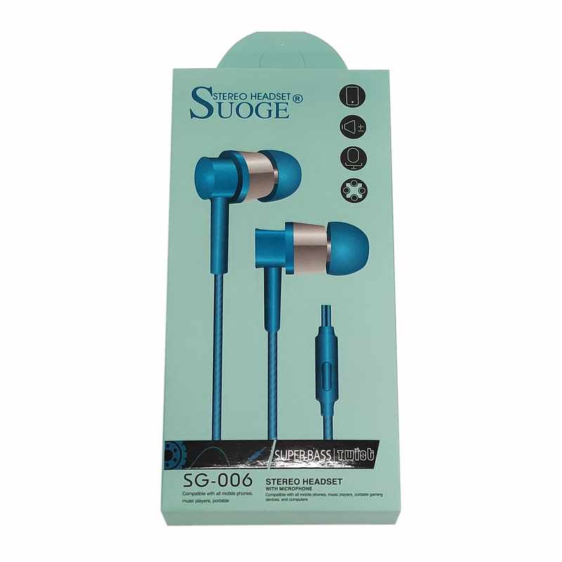 [HE1287] Auricular con micrófono, en caja, varios colores