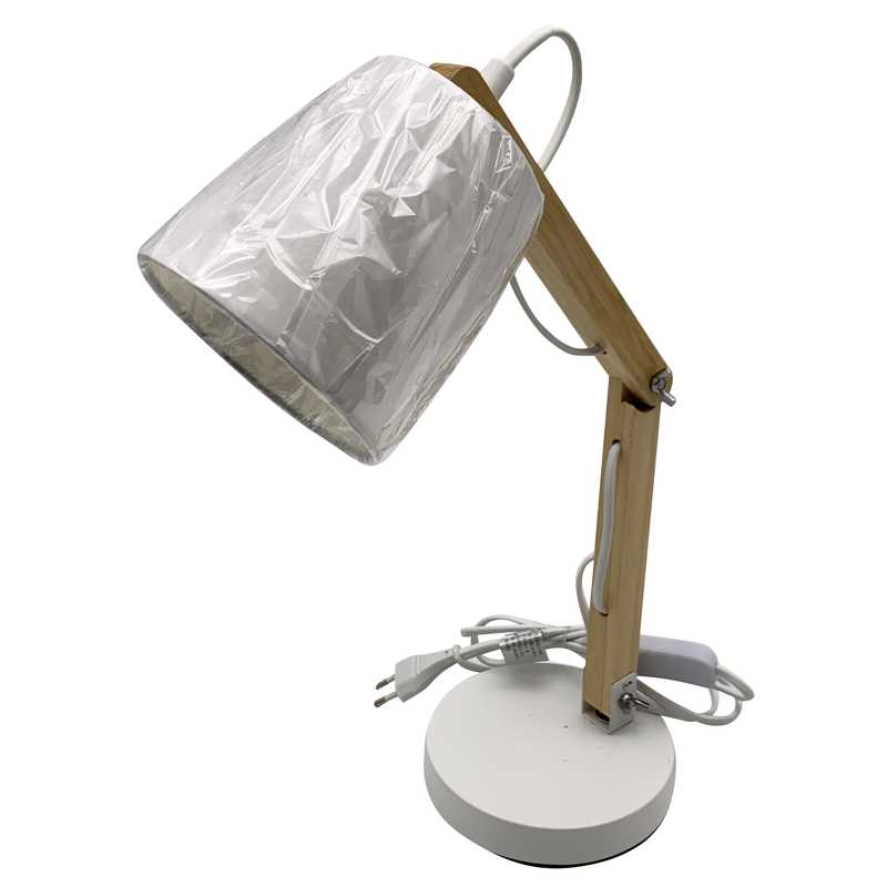 [HE1491BL] Lámpara articulada de madera BLANCO, en caja