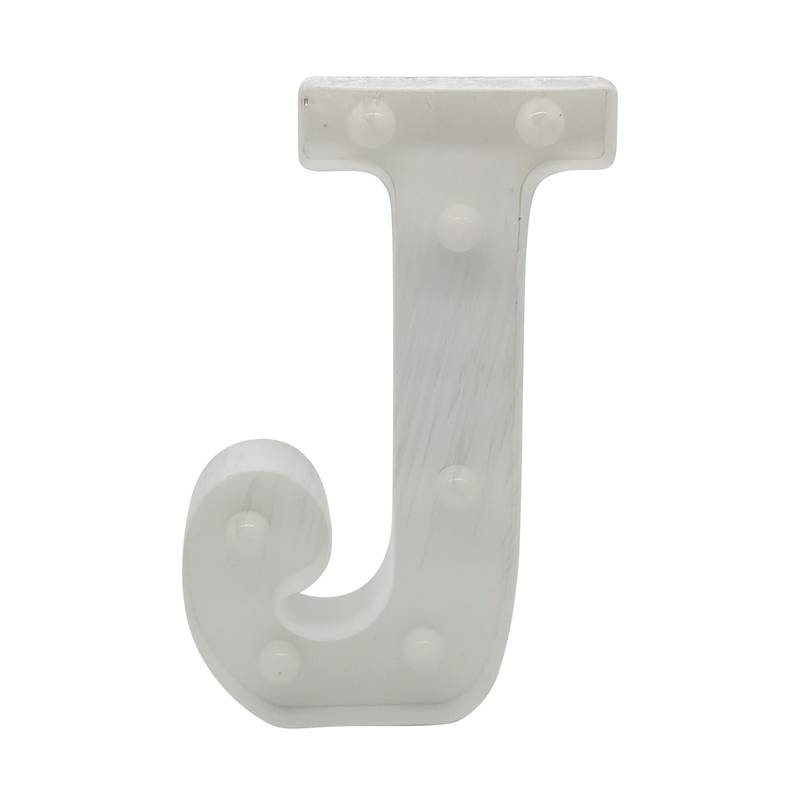 Lámpara led letra J 7 led, 2AA