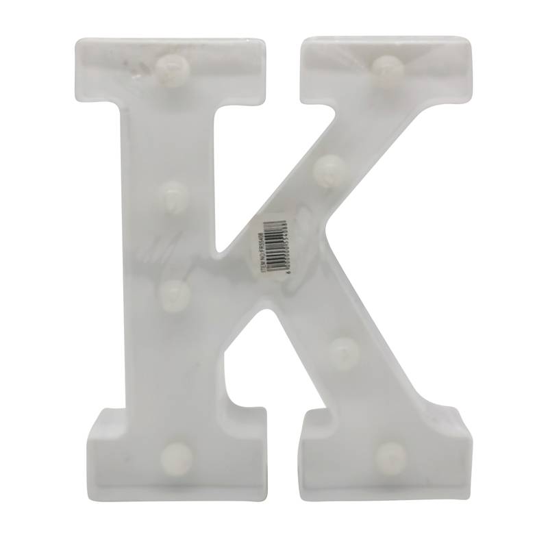 Lámpara led letra K 7 led, 2AA