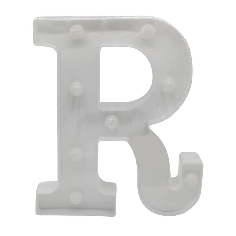 Lámpara led letra R 7 led, 2AA