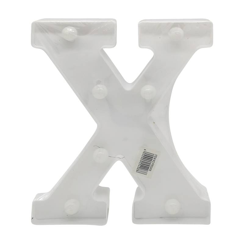 Lámpara led letra X 7 led, 2AA