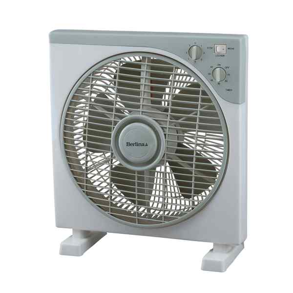 Ventilador Berlina 12" turbo, 3 velocidades 5 aspas de plástico, 50W, en caja