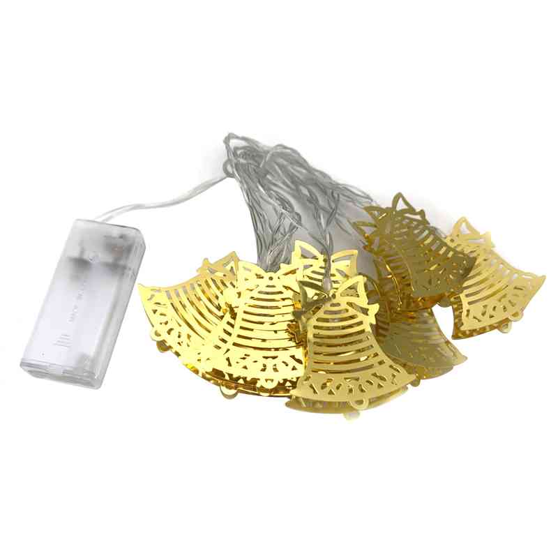[HE1527] Luces led x10 campanas cálidas, 2AA 2 metros en bolsa
