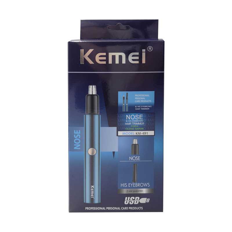 [HE1562] Cortapelo depilador nasal y orejas recargable USB KEMEI KM-491, en caja