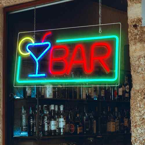 Cartel LED neón BAR, USB en caja
