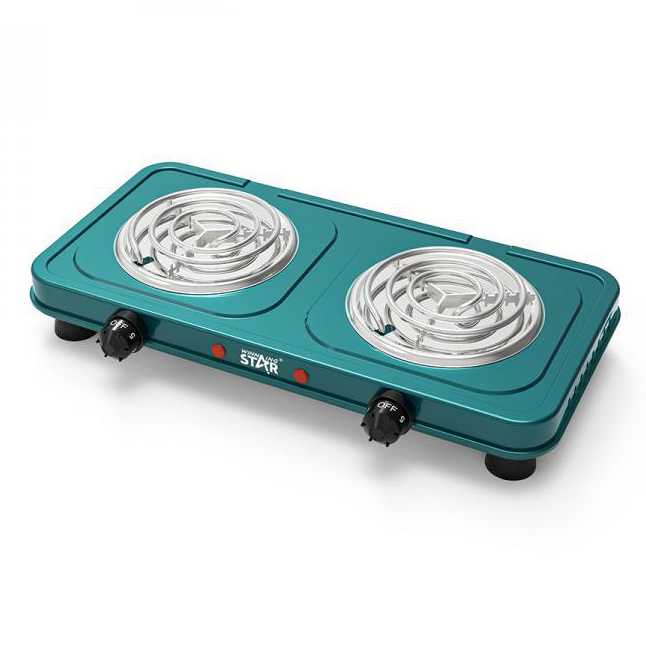 [HE1764] Anafe eléctrico, 2 quemadores espiral, 1000W, en caja WINNING STAR