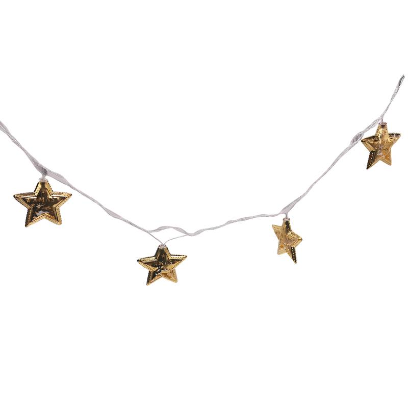 [HE1814] Luces led x10, estrellas, 220v en caja de PVC