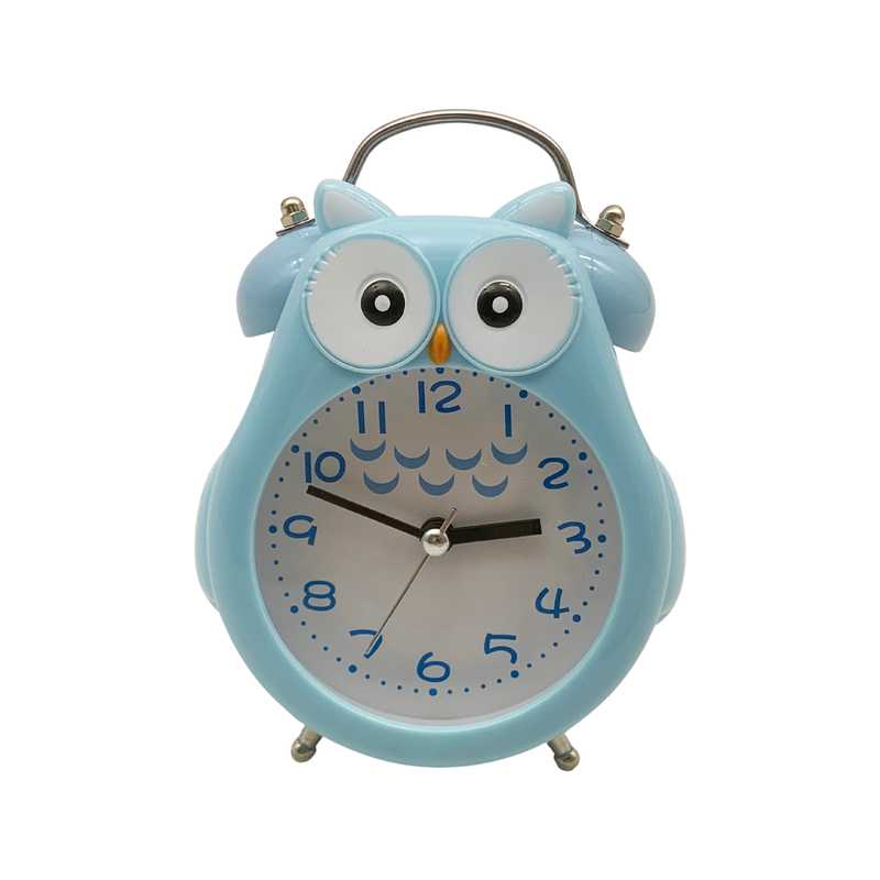Despertador de plástico infantil, con campanas, 1AA en caja varios colores