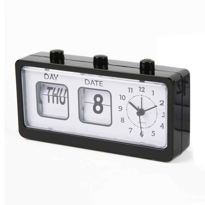 [HE2111] Despertador de plástico con fecha y hora, 1AA, 2 colores