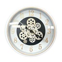 Reloj de pared, 45cm, con movimiento, 3AA, 2 colores, en caja