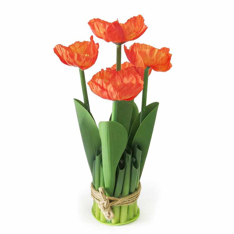 [HF0390] Planta con flores de amapolas, varios colores