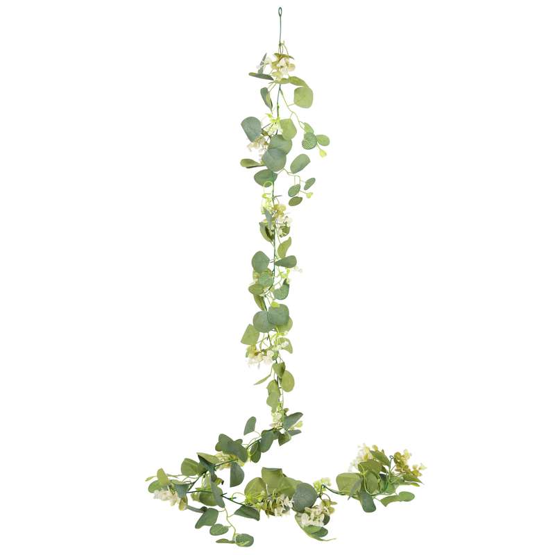 [HF0436] Planta de hojas verdes colgantes con flores blancas