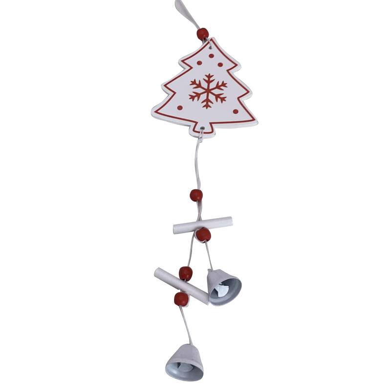 Adorno navideño de madera, arbolito con campanas