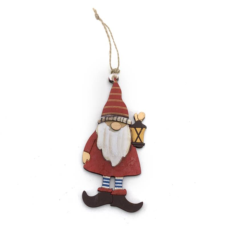 Adorno navideño de madera, duende