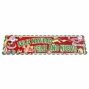 Adorno navideño cartel Feliz Navidad, doble faz en bolsa varios diseños