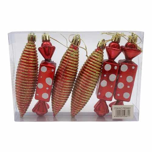 Adorno navideño surtido x6, en caja