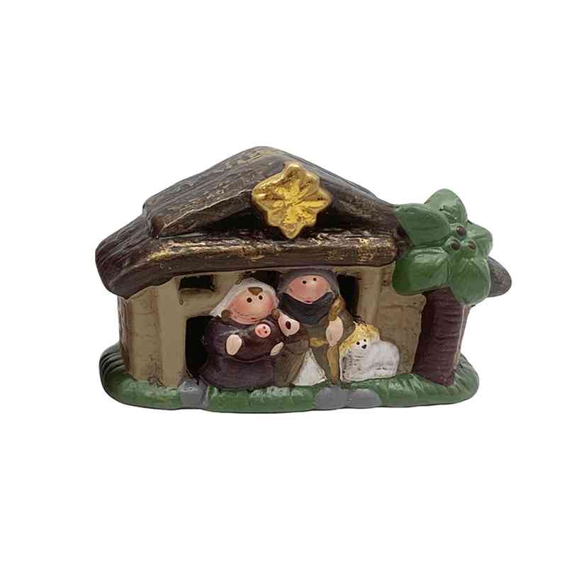 [HN0577] Pesebre 4 figuras, con luz, en caja