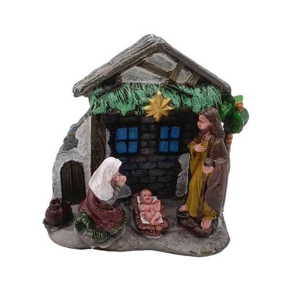 [HN0579] Pesebre Sagrada Familia, con luz, en caja