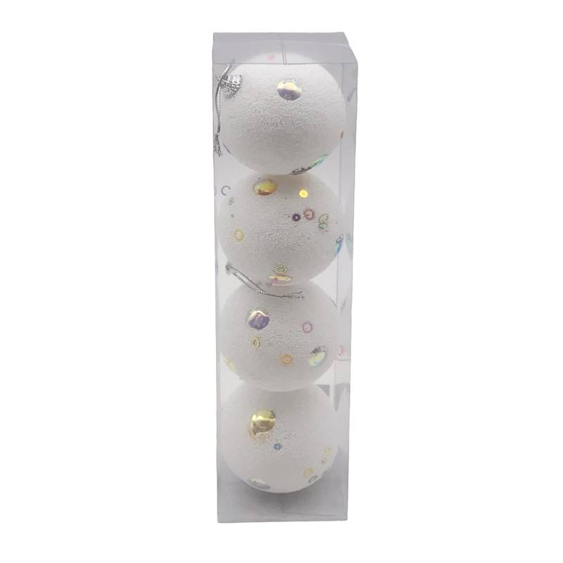 Bolas navideñas x4 7cm, en tubo