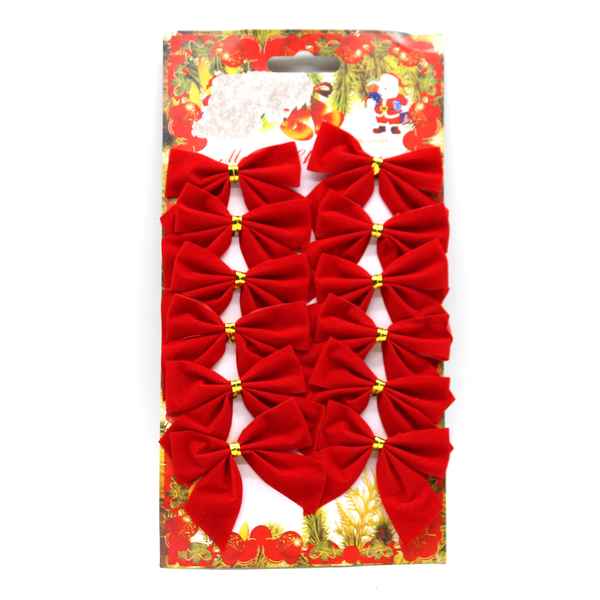 Adorno navideño moñas x12, en bolsa