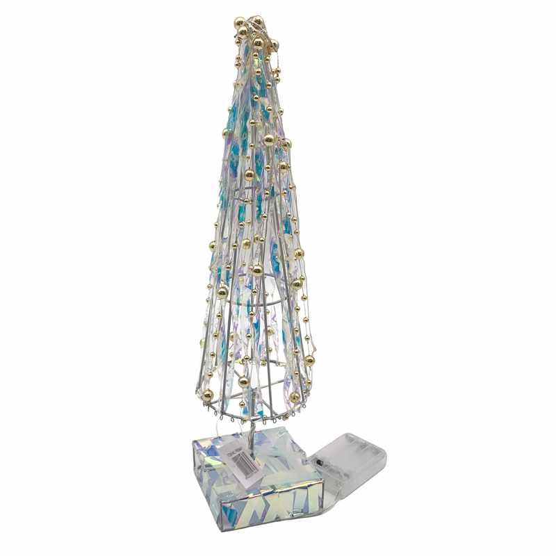 Adorno árbol navideño para mesa con luces, 3AA