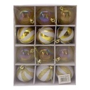 Bolas navideñas x12 6cm, varios diseños, en caja, varios colores