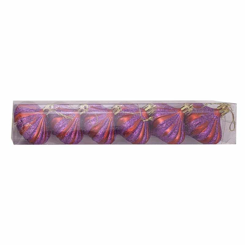 Adorno navideño gota ancha x6, en caja