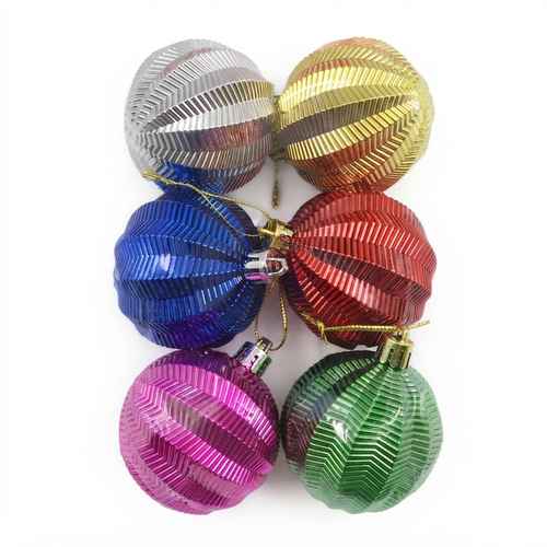 Bolas navideñas x6 6cm, surtidas, en bolsa
