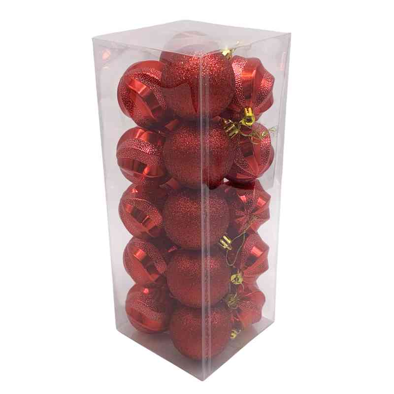 [HN0734] Bolas navideñas x20 6cm, texturas, en caja