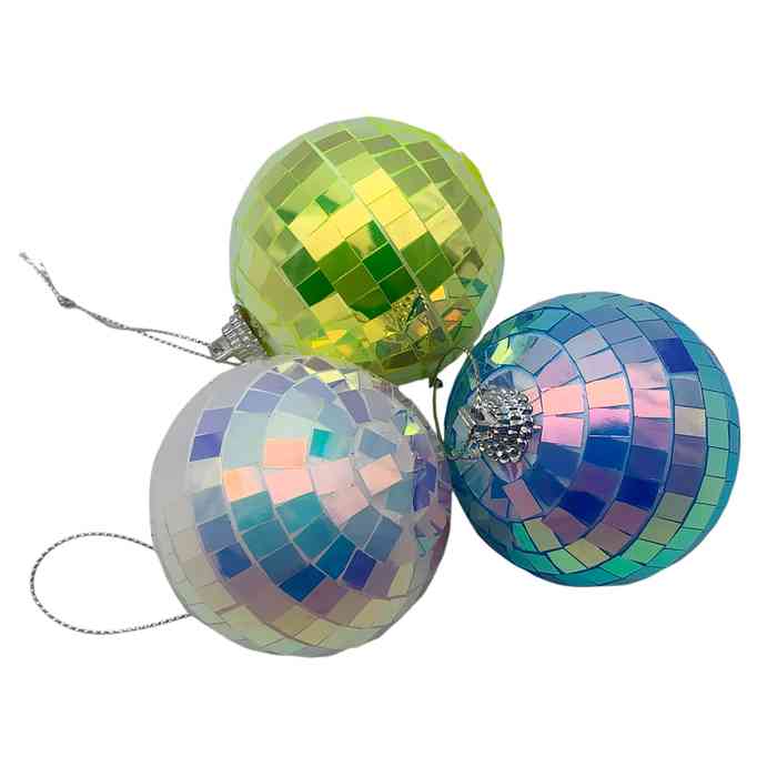 Bola navideña 6cm, facetada espejo, en bolsa