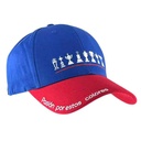 Gorro con visera, diseño bordado copas azul rojo, Armoric