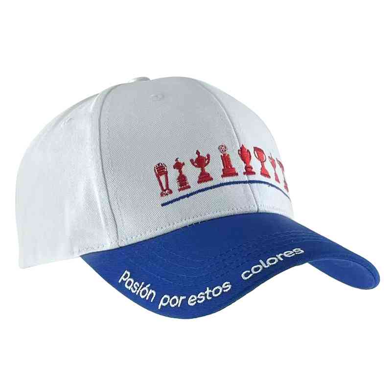Gorro con visera, diseño bordado copas blanco azul, Armoric