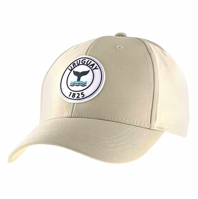 [HP1053A] Gorro con visera, Uruguay aplique de goma ballena BEIGE, Armoric