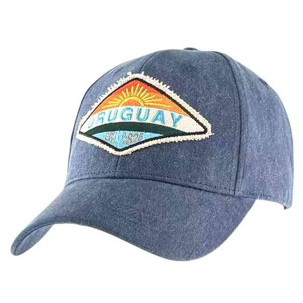 [HP1055A] Gorro con visera, Uruguay con aplique sol, AZUL, Armoric