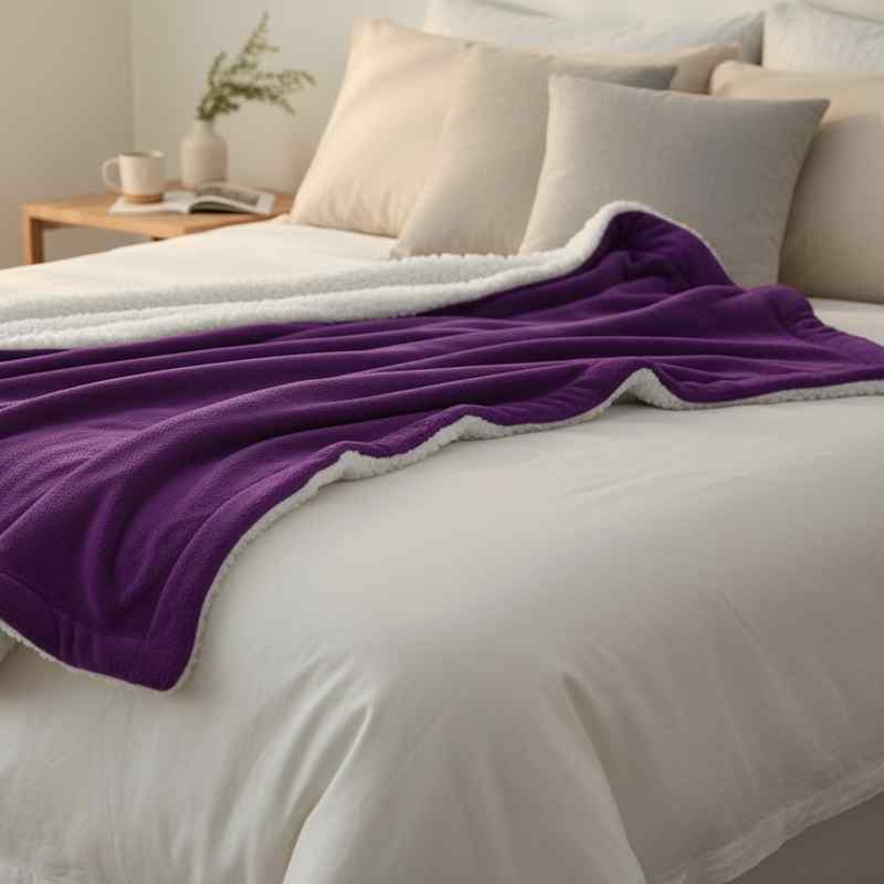 [HV0788] Frazada manta con corderito, polar 2 plazas, varios colores