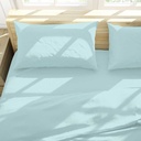 Sábanas 2 plazas Berlina CELESTE, 140x190x25 200x220 50x75cm, set 4 piezas en poliester