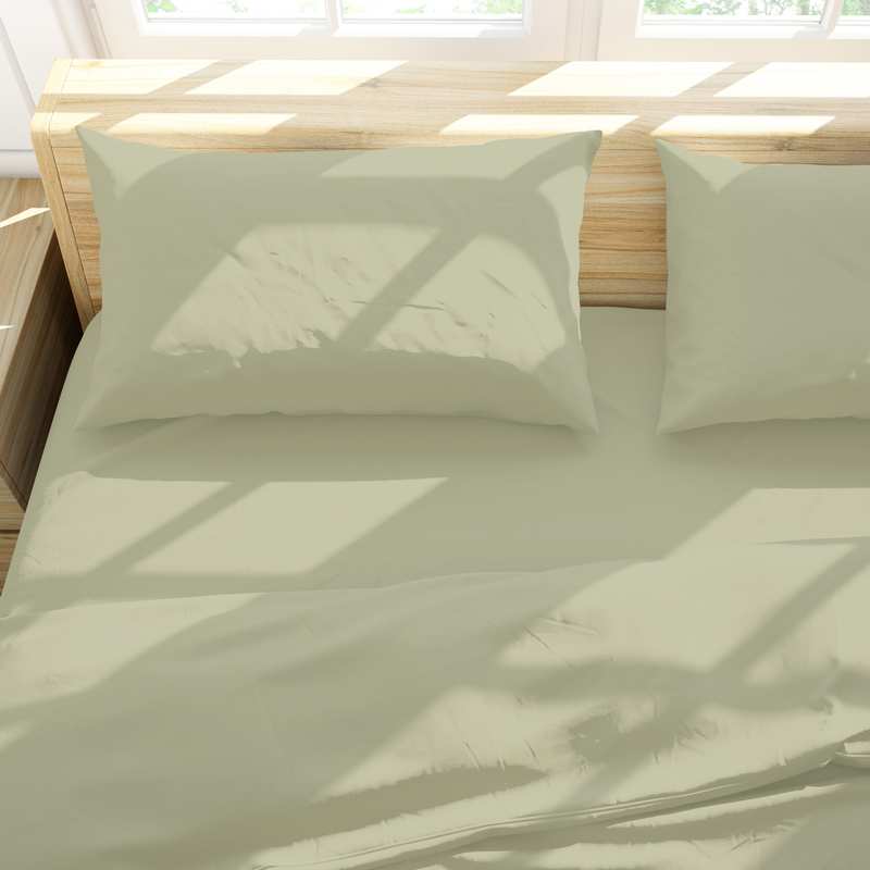 Sábanas 2 plazas Berlina VERDE, 140x190x25 200x220 50x75cm, set 4 piezas en poliester