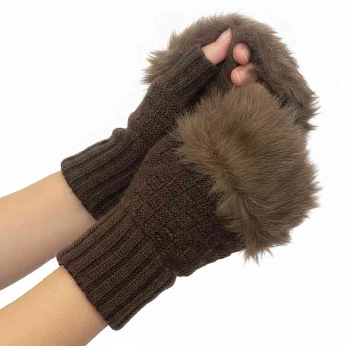 Guantes de adulto, tejido, sin dedos, varios colores