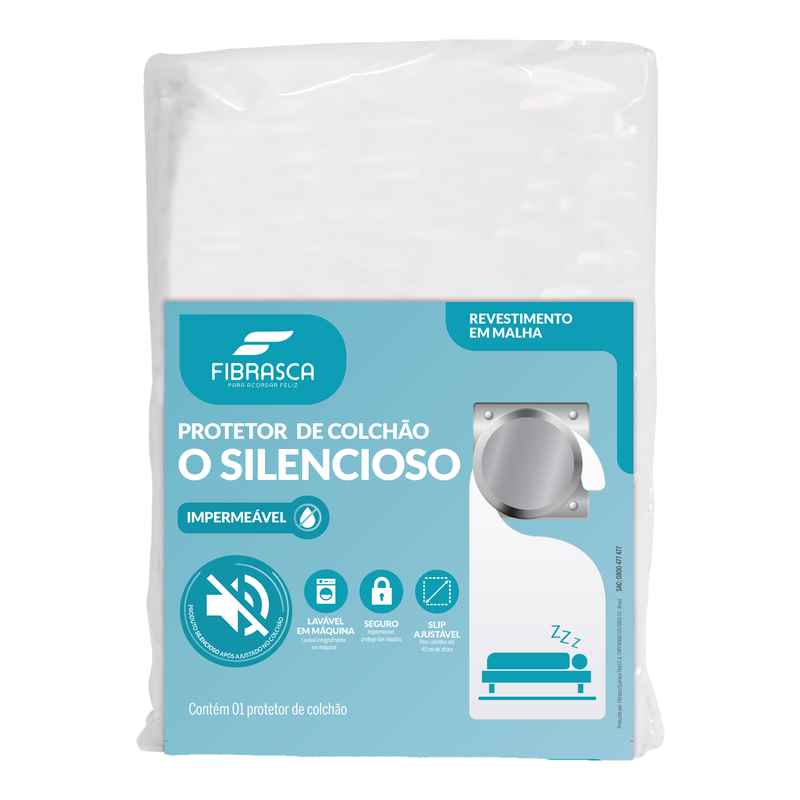 [HV1225C] Protector de colchón FIBRASCA, de poliéster, impermeable ajustable, Queen, en bolsa