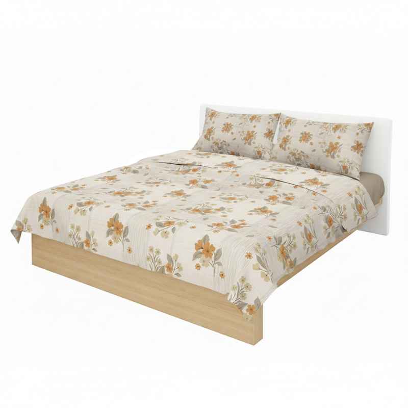 [HV1244D] Sábanas Queen size Berlina by Teka, con diseño, 158x198x30 250x220 50x70cm, set de 4 piezas 50% poliéster 50% algodón, 160 hilos, en sobre de PVC