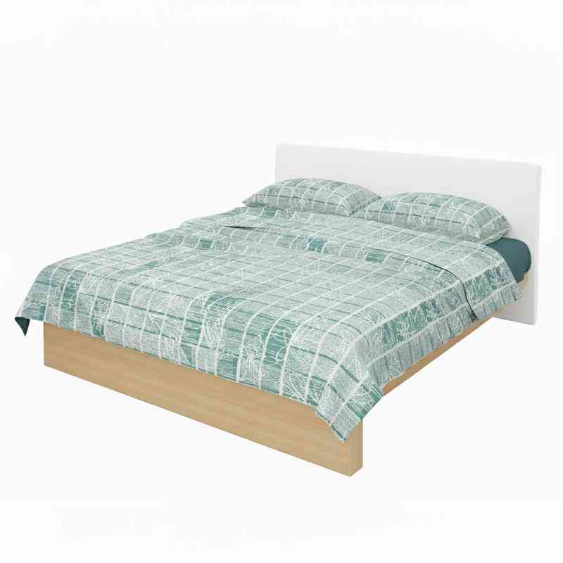 [HV1247B] Sábanas Queen size Berlina by Teka, con diseño, 158x198x30 240x250 50x70cm, set de 4 piezas 100% algodón, 120 hilos, en sobre de PVC