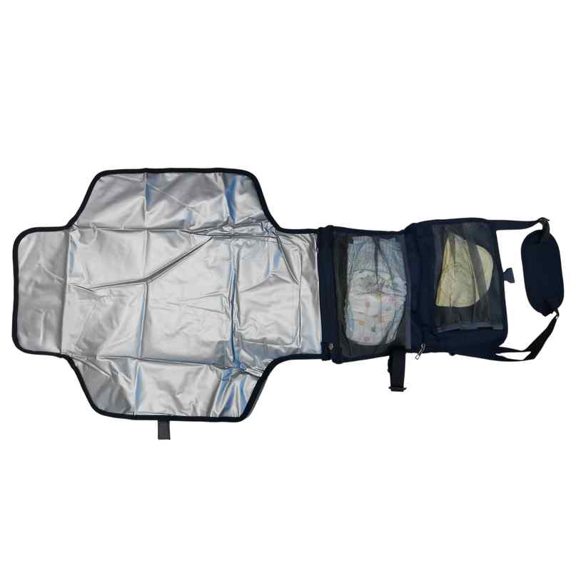 [HV1261] Cambiador para bebé plegable, con bolso chico desmontable, con bolsillos interiores y exteriores con cierre, poliéster y PVC, 2 colores