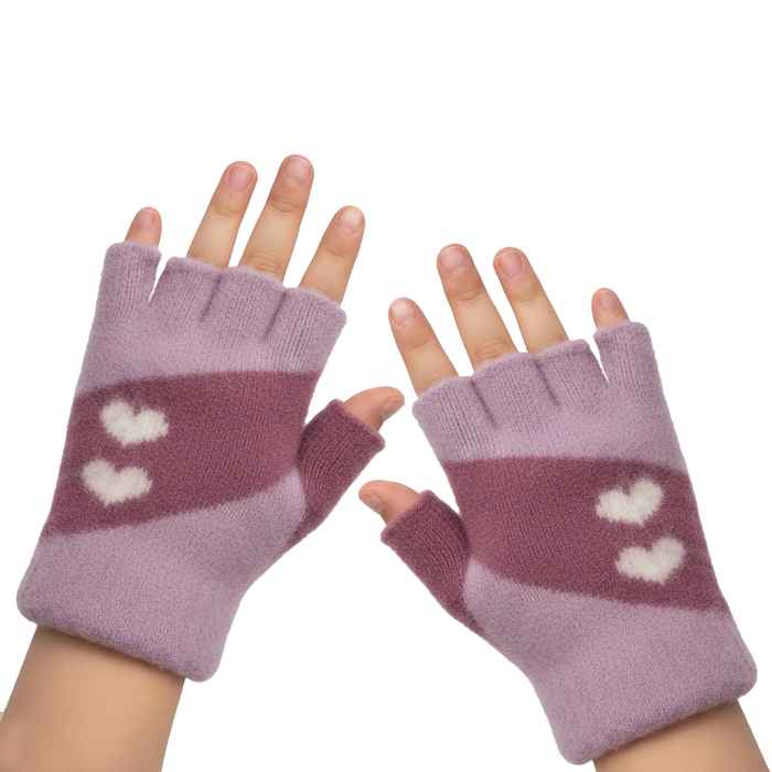 Guantes infantiles, tejidos, sin dedos, varios colores