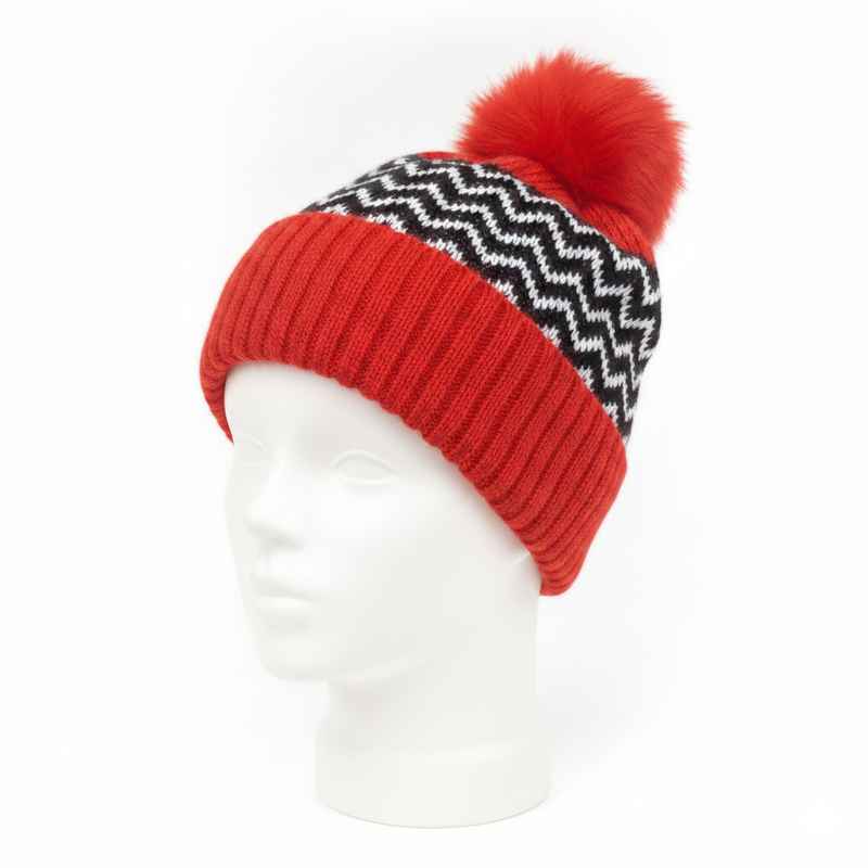 [HV1292] Gorro infantil, tejido forrado con pompón, varios colores